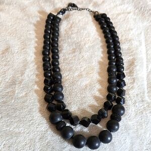 #246 Elegant Black Beaded Necklace